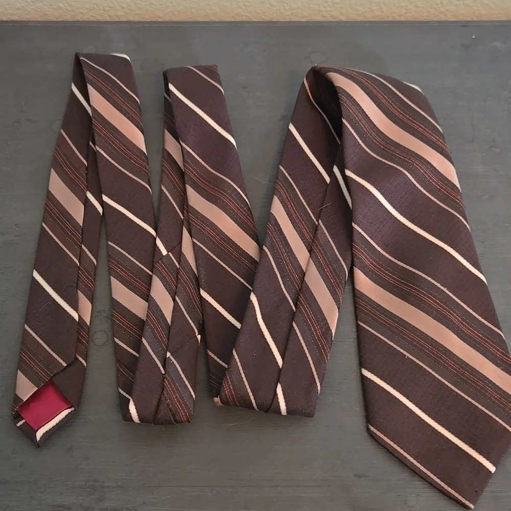 Ketch Brown Striped Tie